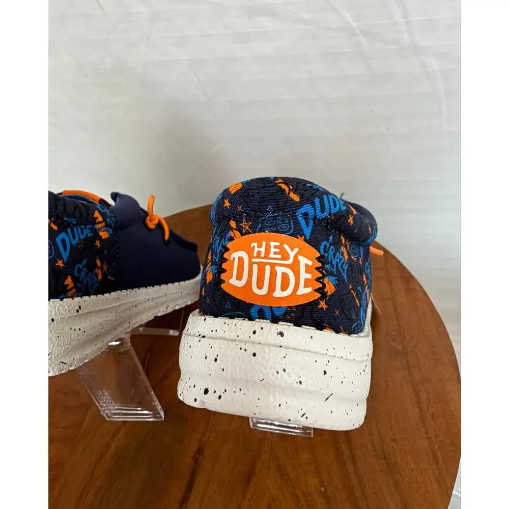 Hey Dude Wally Funk Y Game On Navy Multi Youth J3 EU36 NWT